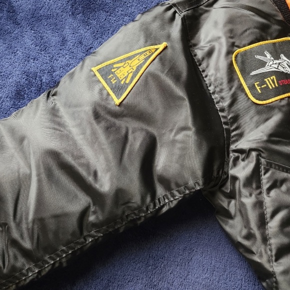 Kids Flight Jacket With Patches Boys Size S Fighter Pilot Boys Green - Picture 4 of 14